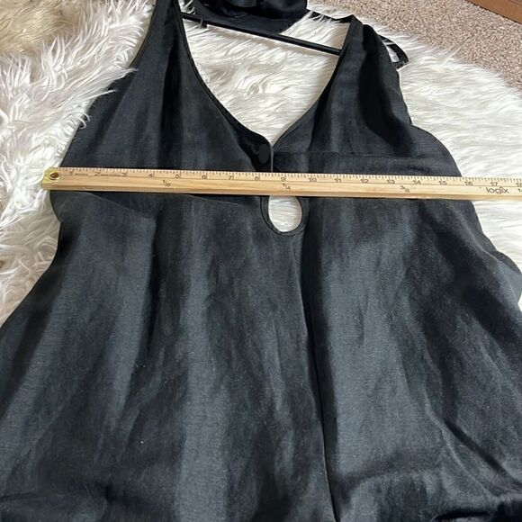 ALIX NYC Romper Womens Sz Small Revolve Cavalier in Black linen blend Vacay New - Picture 9 of 13